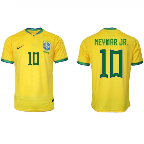Brazylia Neymar Jr #10 Koszulka Podstawowych MŚ 2022 Krótki Rękaw